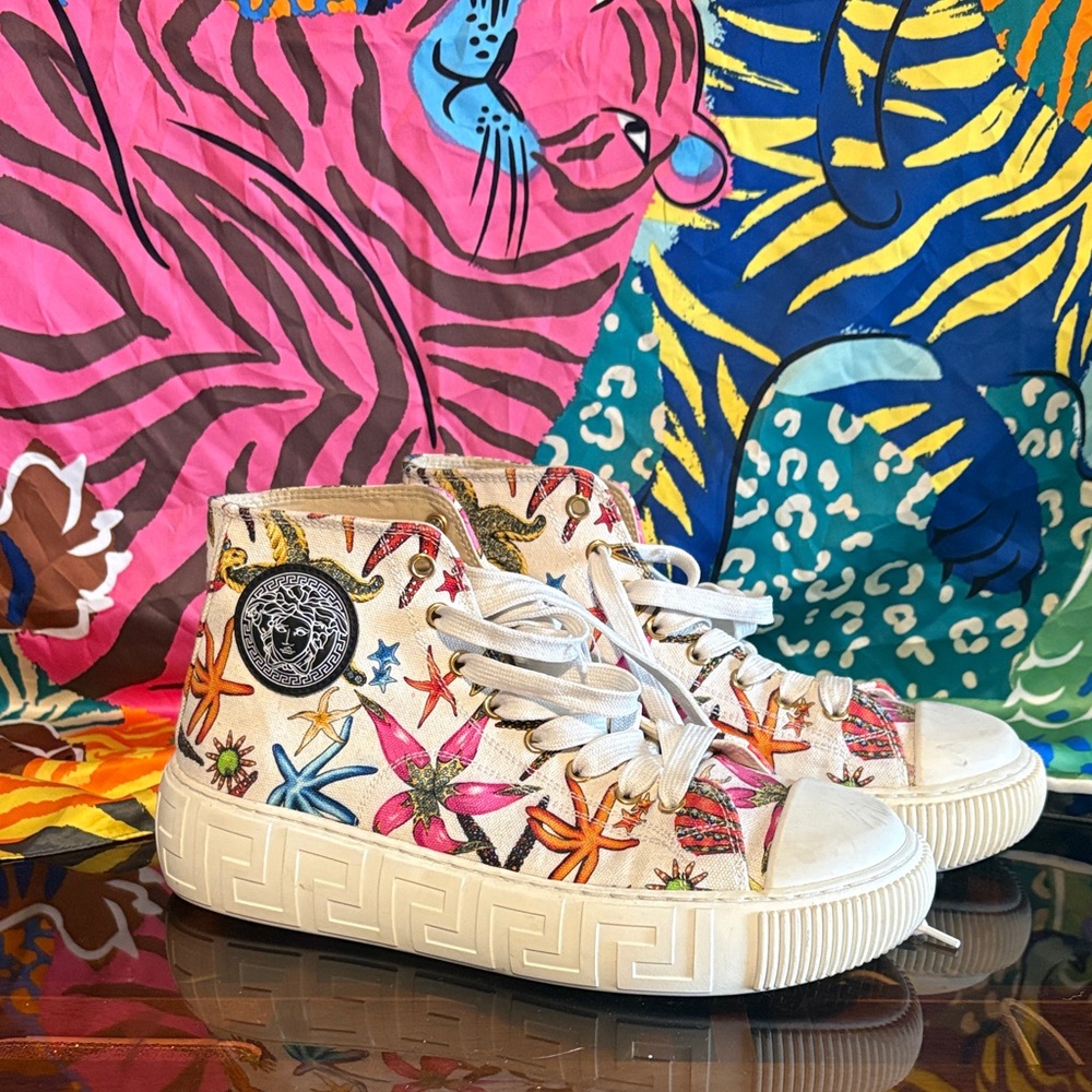 Versace Multicolor Patterned Sneakers